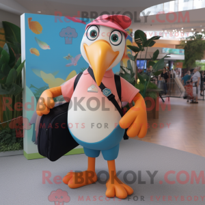 Peach Toucan mascot costume...