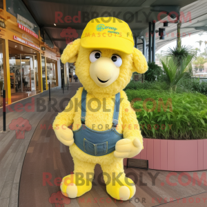 Lemon Yellow Merino Sheep...