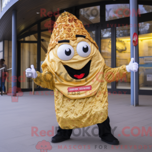 Gold Paella mascot costume...