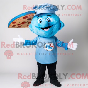 Blue Pizza Slice mascot...