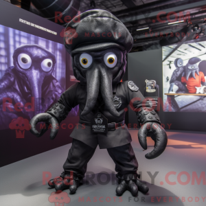 Black Kraken mascot costume...