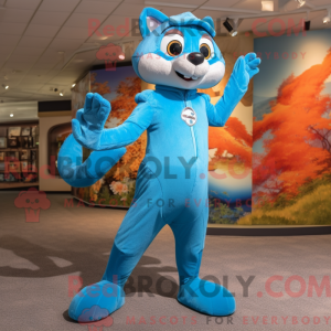 Blue Weasel mascot costume...