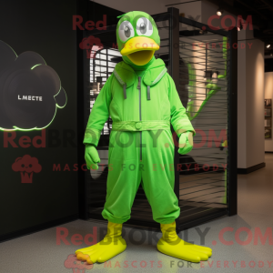 Lime Green Goose mascot...