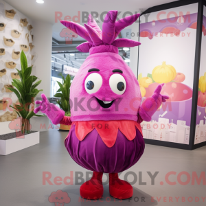 Magenta Turnip Maskottchen...