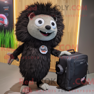Sort Porcupine maskot...