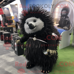 Sort Porcupine maskot...