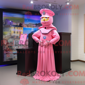 Pink Police Officer mascot...