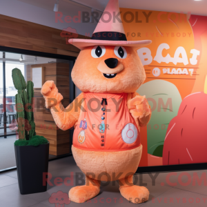 Peach Lama maskot kostume...