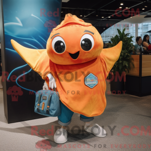 Orange Manta Ray mascot...