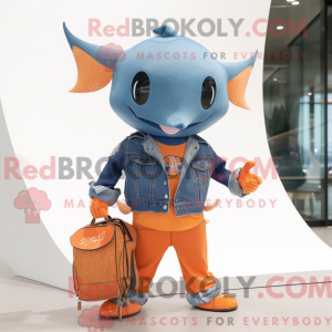 Orange Manta Ray mascot...