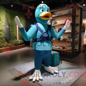 Turkis Moscovy Duck maskot...