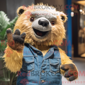 Gold Sloth Bear mascot...