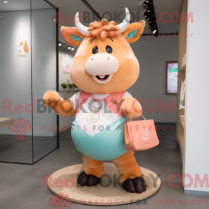 Peach Bull-maskotdraktfigur...