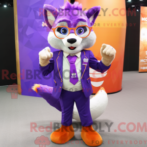 Purple Fox mascot costume...