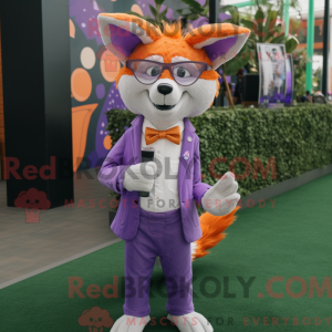 Purple Fox mascot costume...