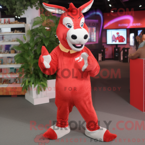 Red Donkey mascot costume...