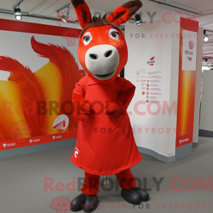 Red Donkey mascot costume...