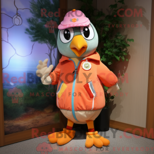 Peach Quail mascot costume...