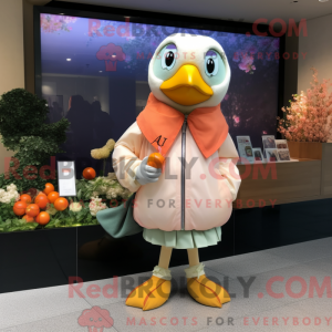 Peach Quail maskot kostume...