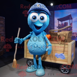 Blue Paella mascot costume...