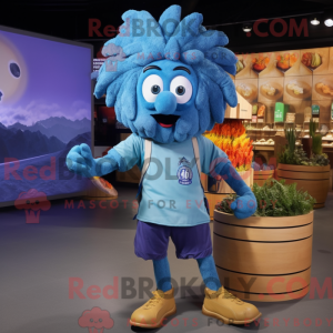 Blue Paella mascot costume...
