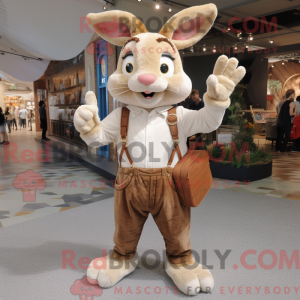 Tan Rabbit maskotdraktfigur...