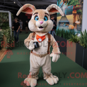 Tan Rabbit maskotdraktfigur...