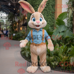 Tan Rabbit maskotdraktfigur...