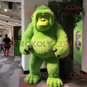 Lime Green Gorilla mascot...