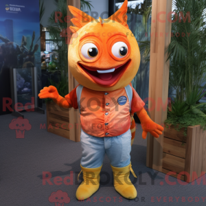 Laranja tunfisk maskot...