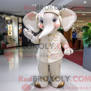 Beige Elephant mascot...
