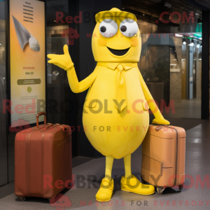Yellow Aglet mascot costume...