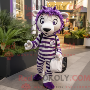 Lavendel Zebra maskot...