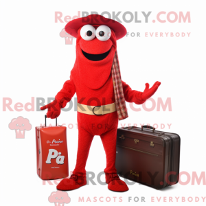 Rood Paella-mascottekostuum...