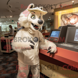 Cream Wolf-maskotdraktfigur...