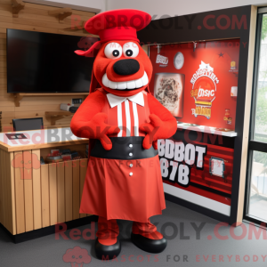 Red Bbq Ribs mascot costume...