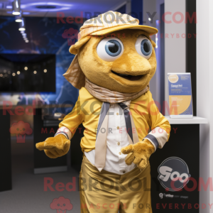 Gold Gyro mascot costume...
