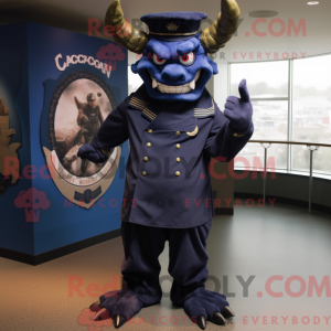 Navy Demon maskot kostume...