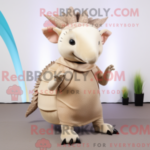 Beige Armadillo mascot...