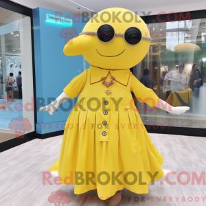 Yellow Whale maskot kostume...