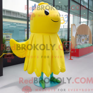 Yellow Whale maskot kostume...