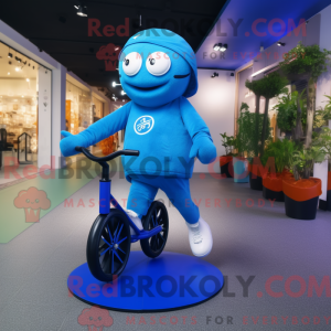Blue Unicyclist mascot...