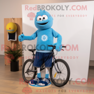 Blå Unicyclist maskot...