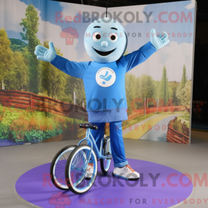 Blå Unicyclist maskot...