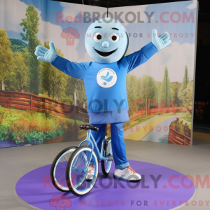 Blue Unicyclist mascot...