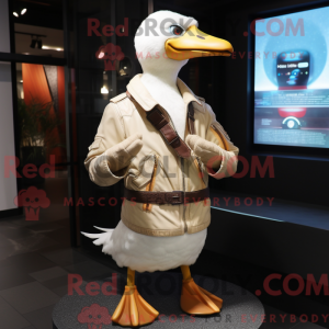 Cream Geese mascot costume...