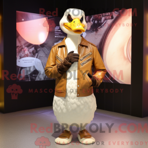 Cream Geese maskot kostume...