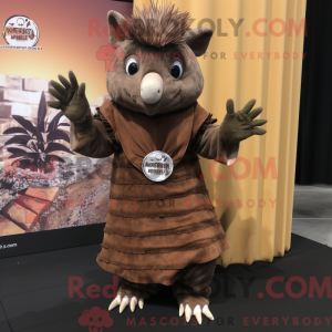 Brown Armadillo mascot...