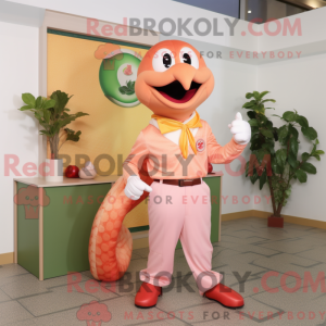 Peach Snake mascot costume...