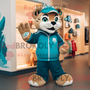 Teal Mountain Lion mascot...